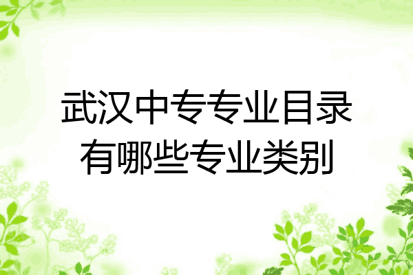 武汉中专专业目录有哪些专业类别
