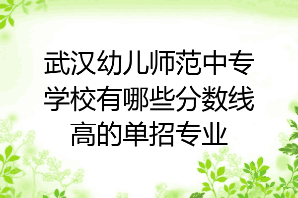 武汉幼儿师范中专学校有哪些分数线高的单招专业