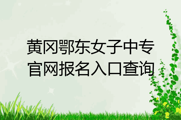 黄冈鄂东女子中专官网报名入口查询