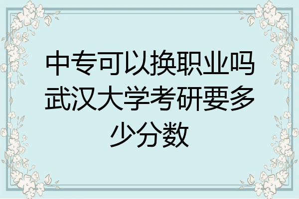 中专可以换职业吗武汉大学考研要多少分数