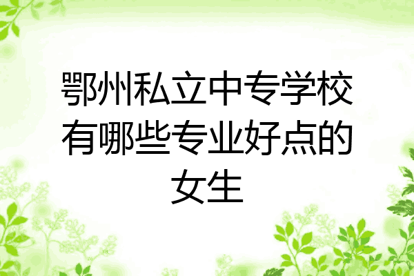 鄂州私立中专学校有哪些专业好点的女生