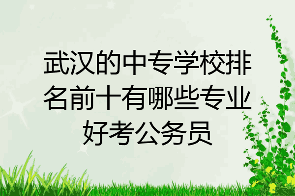 武汉的中专学校排名前十有哪些专业好考公务员