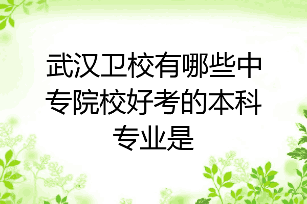武汉卫校有哪些中专院校好考的本科专业是