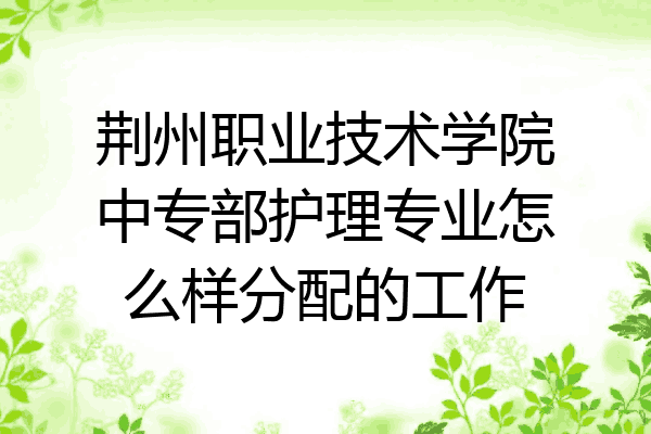 荆州职业技术学院中专部护理专业怎么样分配的工作