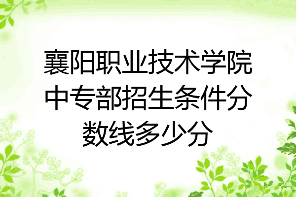 襄阳职业技术学院中专部招生条件分数线多少分