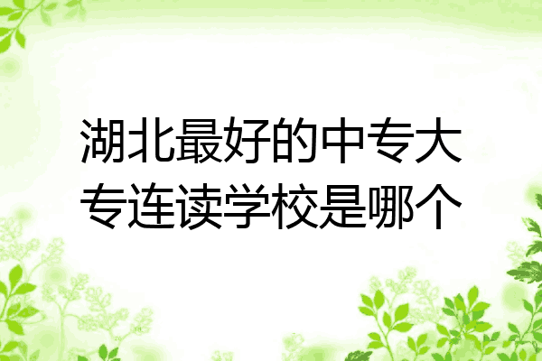 湖北最好的中专大专连读学校是哪个