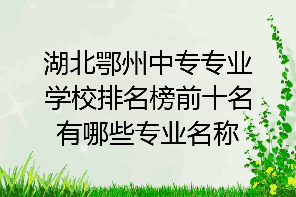 湖北鄂州中专专业学校排名榜前十名有哪些专业名称