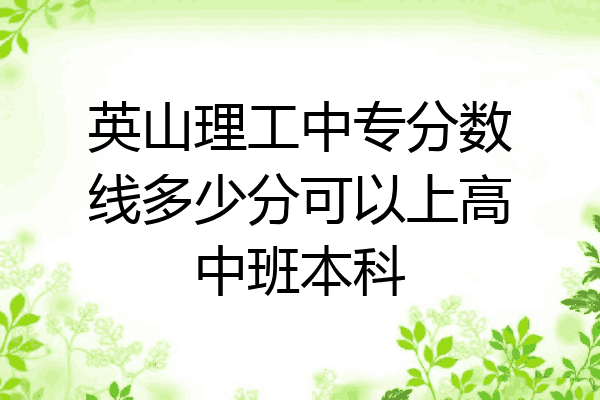 英山理工中专分数线多少分可以上高中班本科