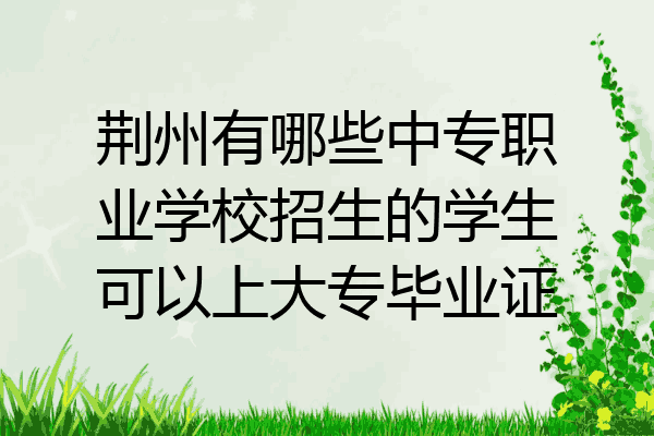 荆州有哪些中专职业学校招生的学生可以上大专毕业证