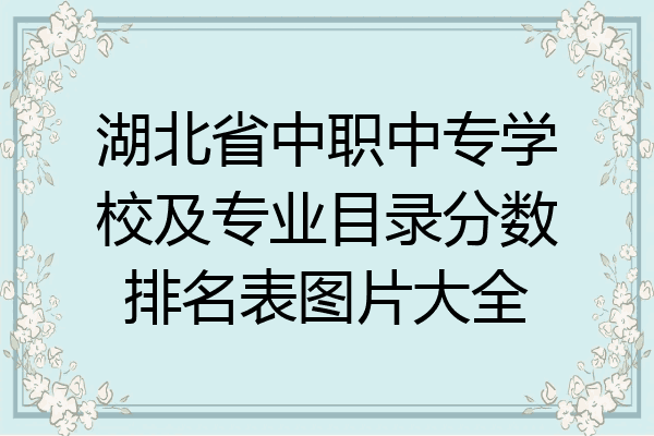 湖北省中职中专学校及专业目录分数排名表图片大全