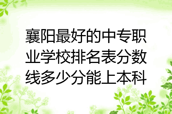 襄阳最好的中专职业学校排名表分数线多少分能上本科