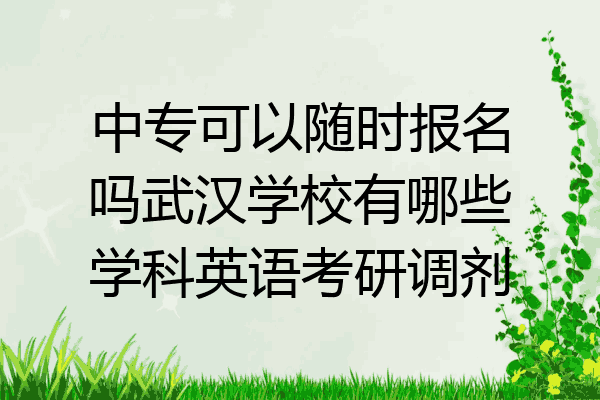 中专可以随时报名吗武汉学校有哪些学科英语考研调剂