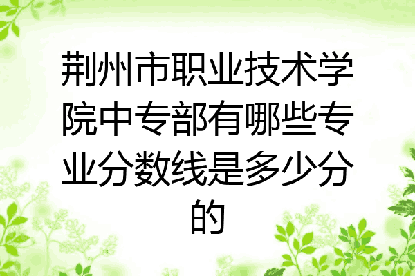 荆州市职业技术学院中专部有哪些专业分数线是多少分的
