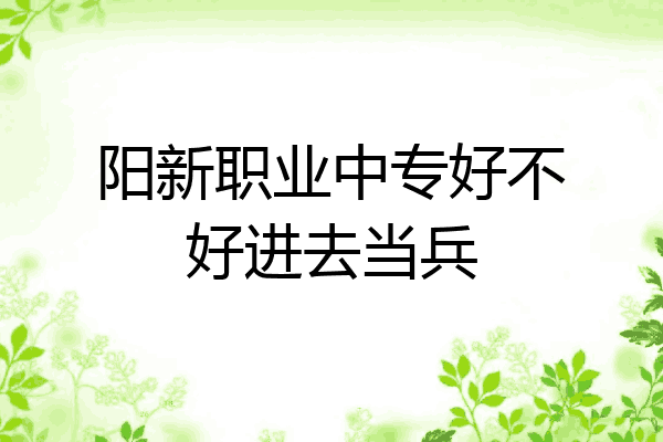 阳新职业中专好不好进去当兵