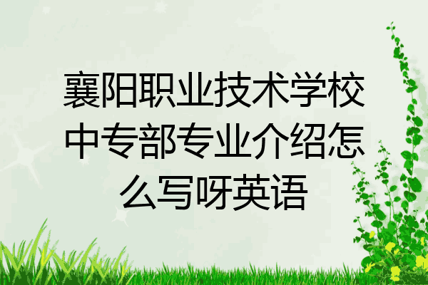 襄阳职业技术学校中专部专业介绍怎么写呀英语