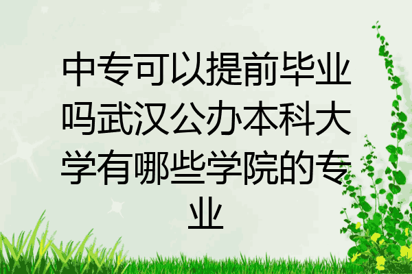 中专可以提前毕业吗武汉公办本科大学有哪些学院的专业