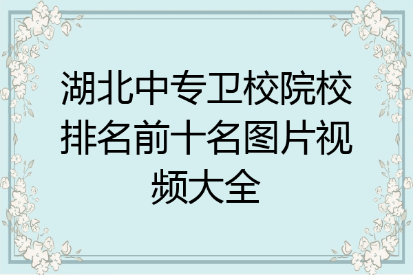 湖北中专卫校院校排名前十名图片视频大全