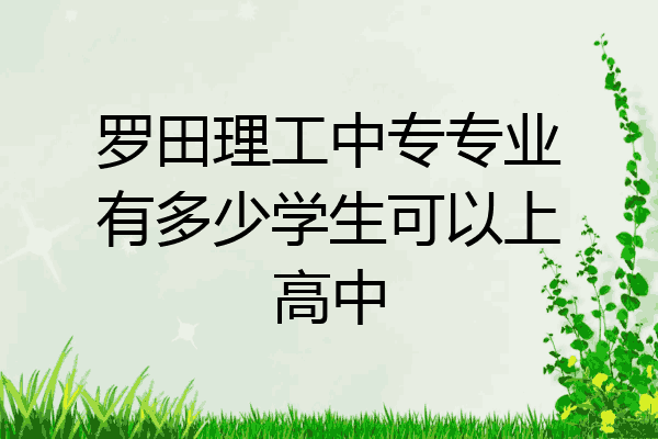 罗田理工中专专业有多少学生可以上高中