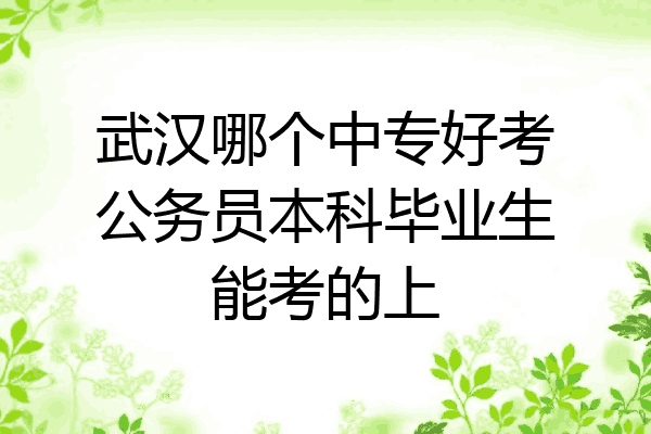 武汉哪个中专好考公务员本科毕业生能考的上