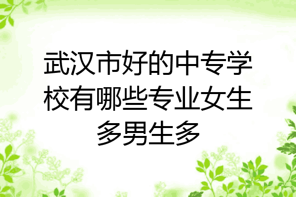 武汉市好的中专学校有哪些专业女生多男生多