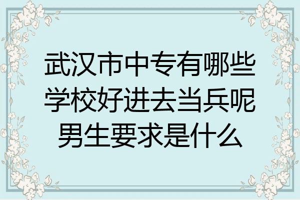 武汉市中专有哪些学校好进去当兵呢男生要求是什么