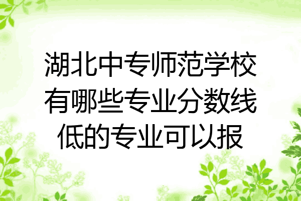 湖北中专师范学校有哪些专业分数线低的专业可以报