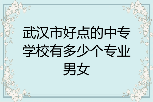 武汉市好点的中专学校有多少个专业男女