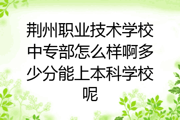 荆州职业技术学校中专部怎么样啊多少分能上本科学校呢