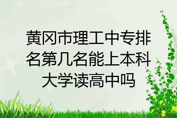 黄冈市理工中专排名第几名能上本科大学读高中吗