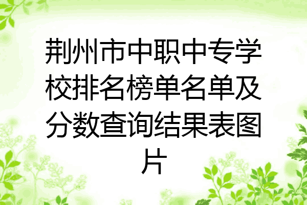 荆州市中职中专学校排名榜单名单及分数查询结果表图片