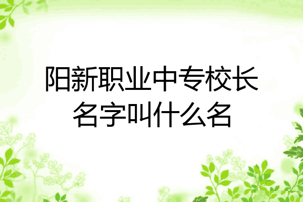 阳新职业中专校长名字叫什么名