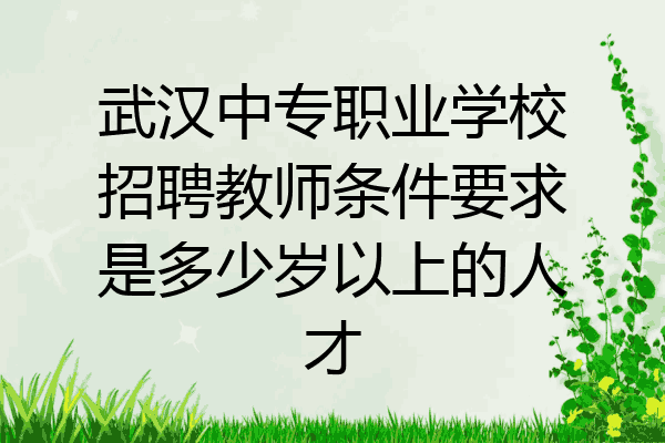 武汉中专职业学校招聘教师条件要求是多少岁以上的人才