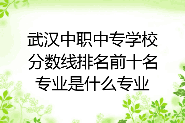 武汉中职中专学校分数线排名前十名专业是什么专业