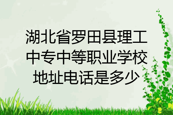 湖北省罗田县理工中专中等职业学校地址电话是多少