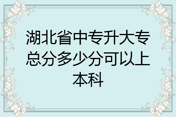 湖北省中专升大专总分多少分可以上本科