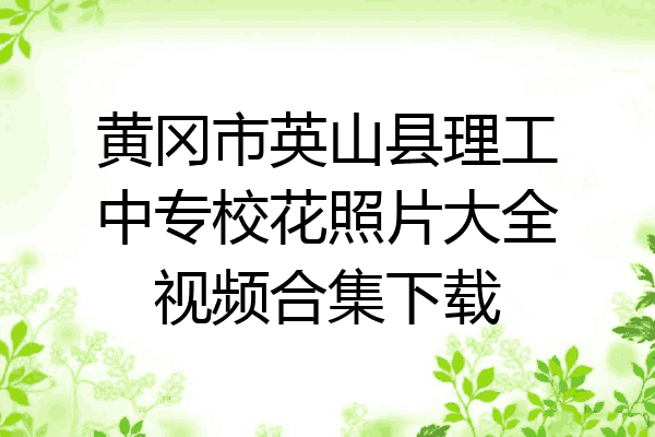 黄冈市英山县理工中专校花照片大全视频合集下载