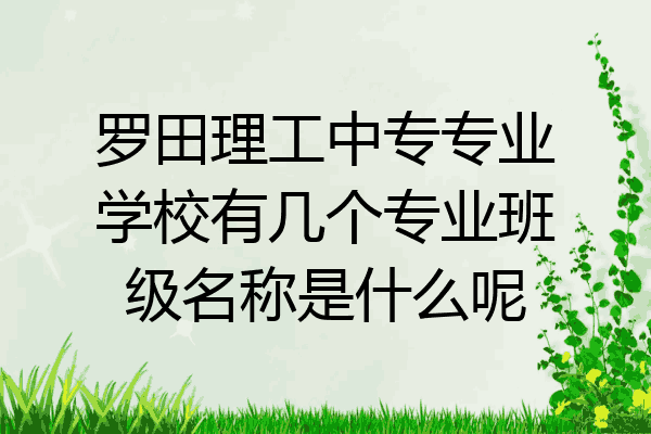 罗田理工中专专业学校有几个专业班级名称是什么呢
