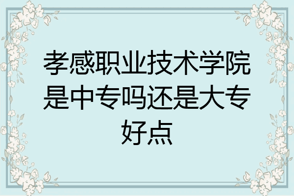 孝感职业技术学院是中专吗还是大专好点