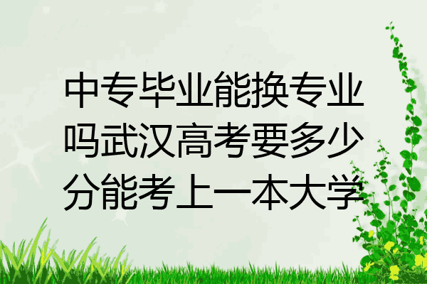 中专毕业能换专业吗武汉高考要多少分能考上一本大学