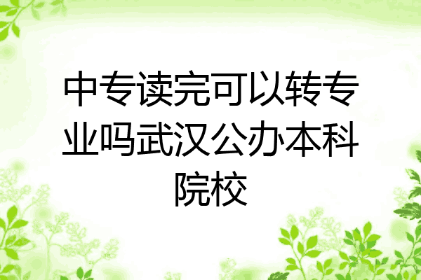 中专读完可以转专业吗武汉公办本科院校