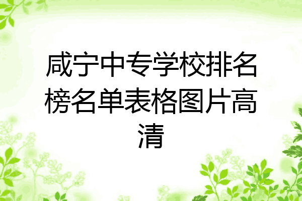 咸宁中专学校排名榜名单表格图片高清