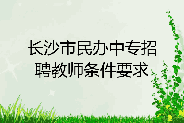 长沙市民办中专招聘教师条件要求