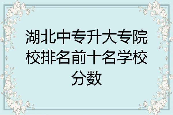 湖北中专升大专院校排名前十名学校分数