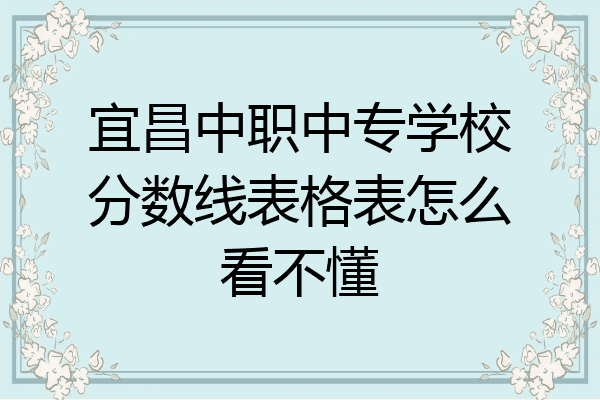 宜昌中职中专学校分数线表格表怎么看不懂