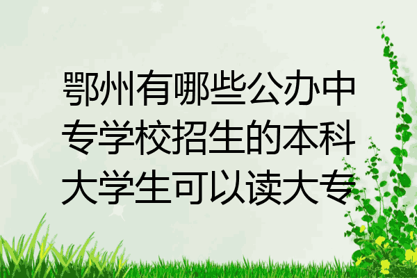 鄂州有哪些公办中专学校招生的本科大学生可以读大专