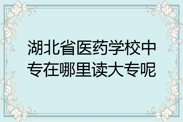 湖北省医药学校中专在哪里读大专呢