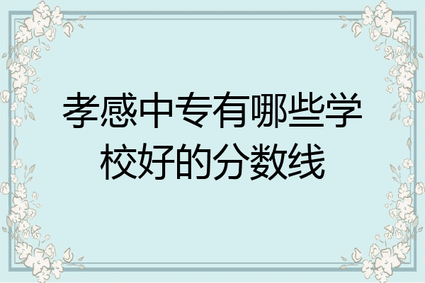 孝感中专有哪些学校好的分数线