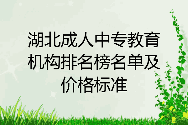 湖北成人中专教育机构排名榜名单及价格标准
