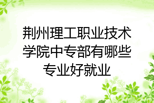 荆州理工职业技术学院中专部有哪些专业好就业