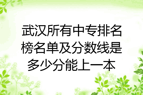 武汉所有中专排名榜名单及分数线是多少分能上一本